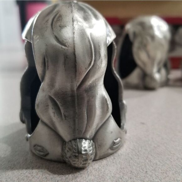 1995 Vintage Santa Pewter Napkin Ring Holder Set of 4 Home For The Holidays - Picture 5 of 11